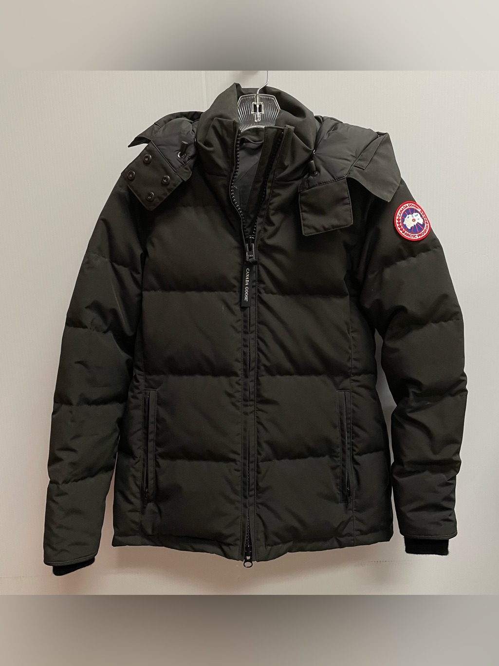 Canada Goose Black Chelsea Hooded Duck Down Parka Sz S Womens